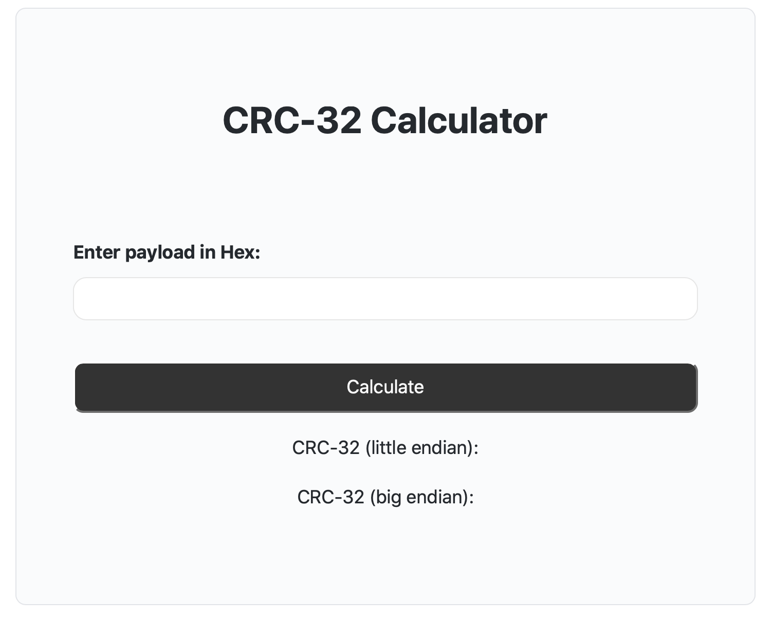 crc checksum calculator online
